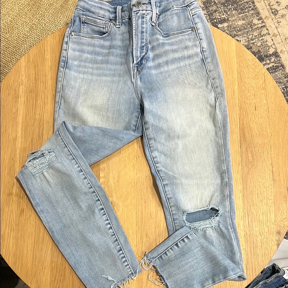 Light Blue Distressed Women's Jeans